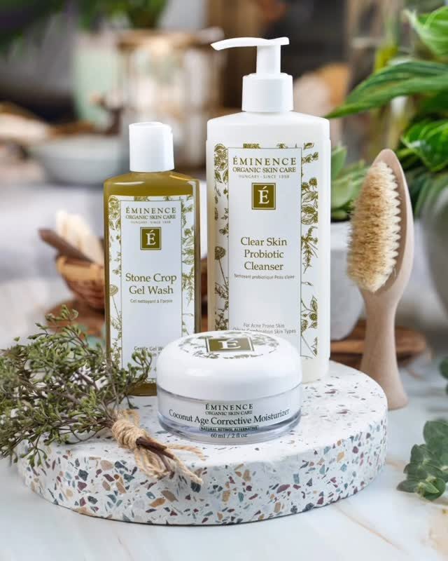 Eminence Organic Skin Care products in the studio