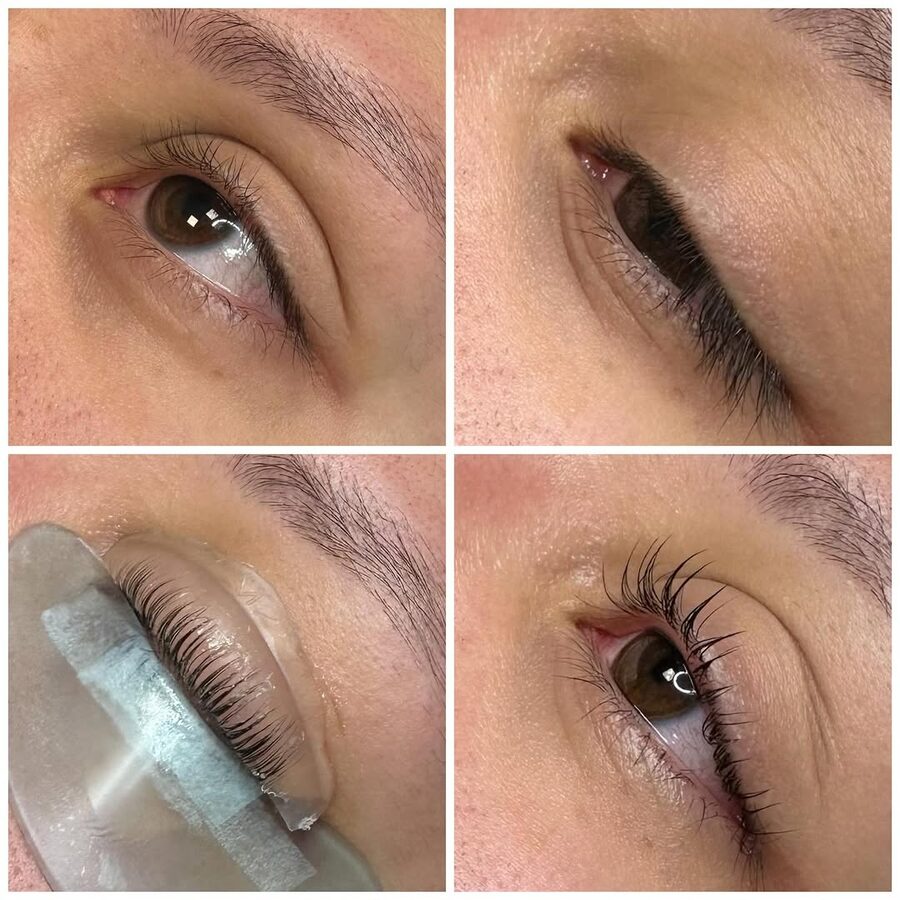 Lash lift before and after