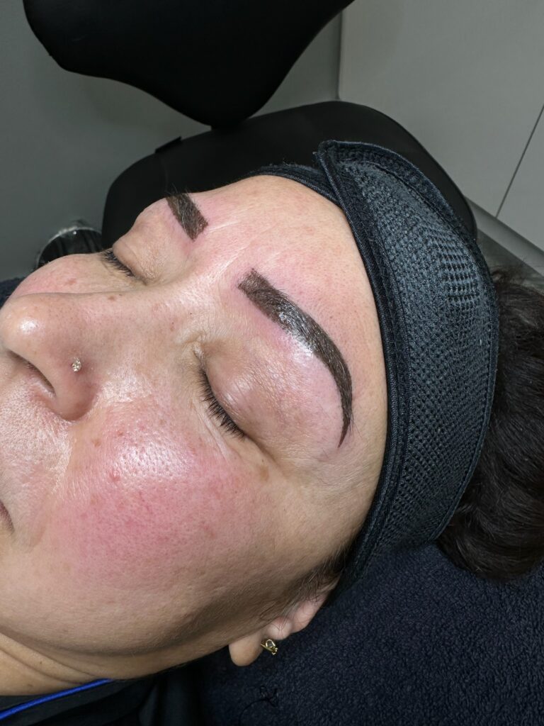 Shaped and tinted brows after treatment